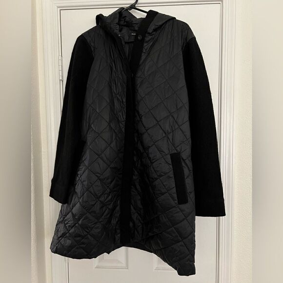 Eileen Fisher eggshell recycled nylon hooded coat - Picture 6 of 6